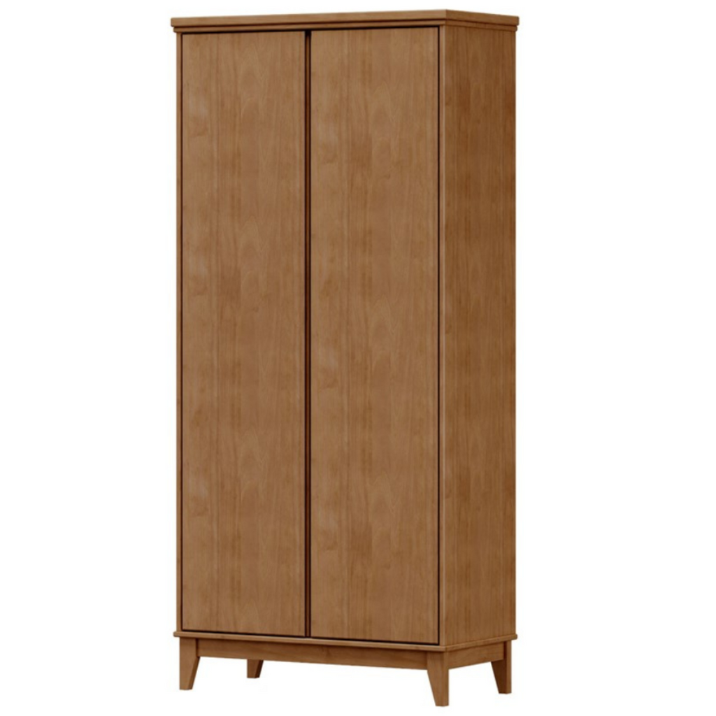 Roupeiro Prata Finestra 83cm 2 Portas 5 Prateleiras Freijó