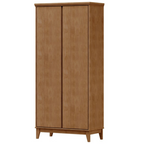 Roupeiro Prata Finestra 83cm 2 Portas 5 Prateleiras Freijó