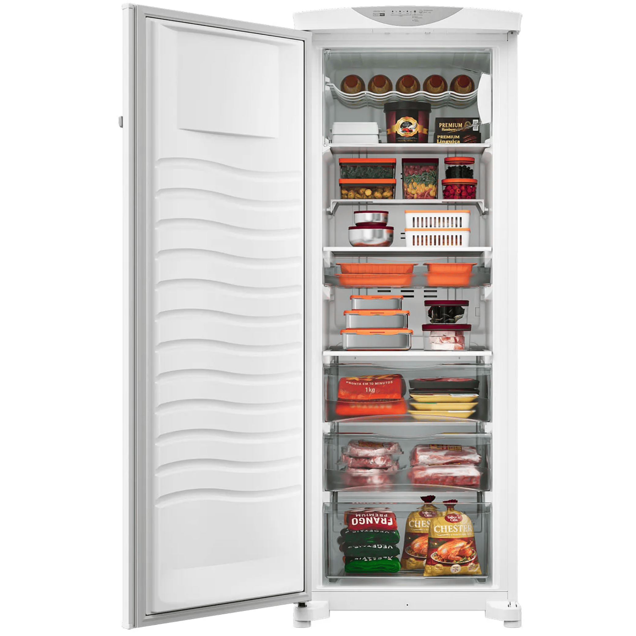 Freezer Vertical Flex Brastemp 276L BVR28PB Frost Free Branco 220V