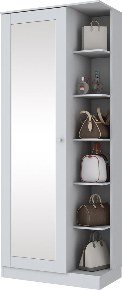 Sapateira Duetto Henn 1 Porta 69cm Com Espelho Branco