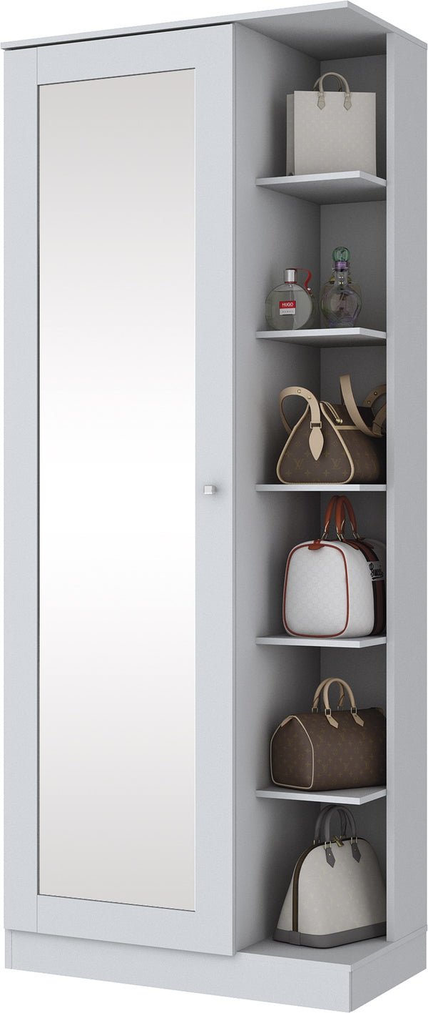 Sapateira Duetto Henn 1 Porta 69cm Com Espelho Branco