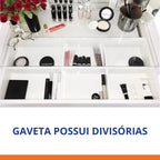 Penteadeira Camarim com Espelho e LED com 1 Gaveta TW130L Dalla Costa Off White