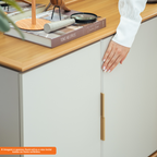 Balcão Buffet Évora Linea 160cm 4 Portas Jequitibá e Off White