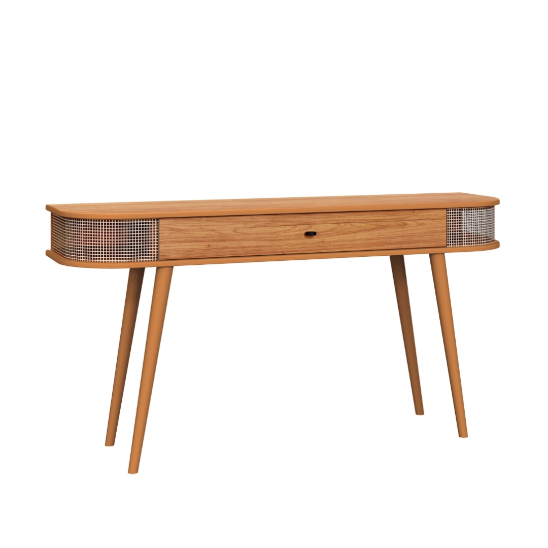 Aparador Retro TB341 Dalla Costa 140cm com Gaveta e Detalhe em Tela Freijó