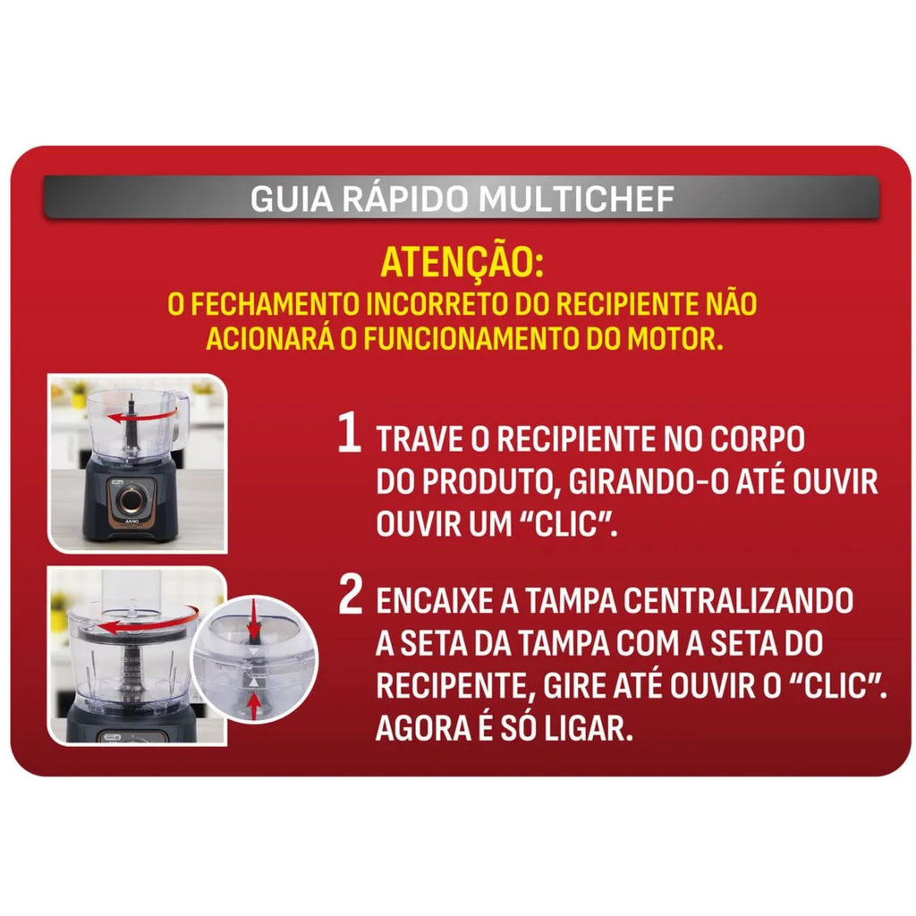 MultiProcessador Arno MultiChef 24 Funções MP72 1000W Preto 220V