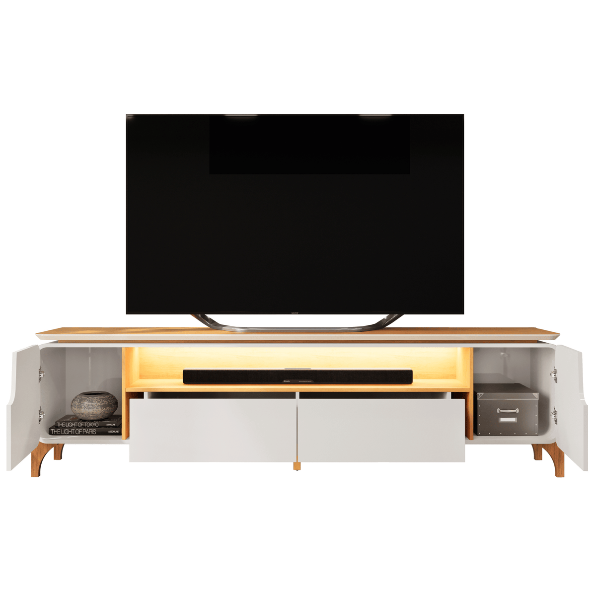 Rack Alicia para TV de até 75" DJ Móveis 224cm 100% MDF Bali e Cedro