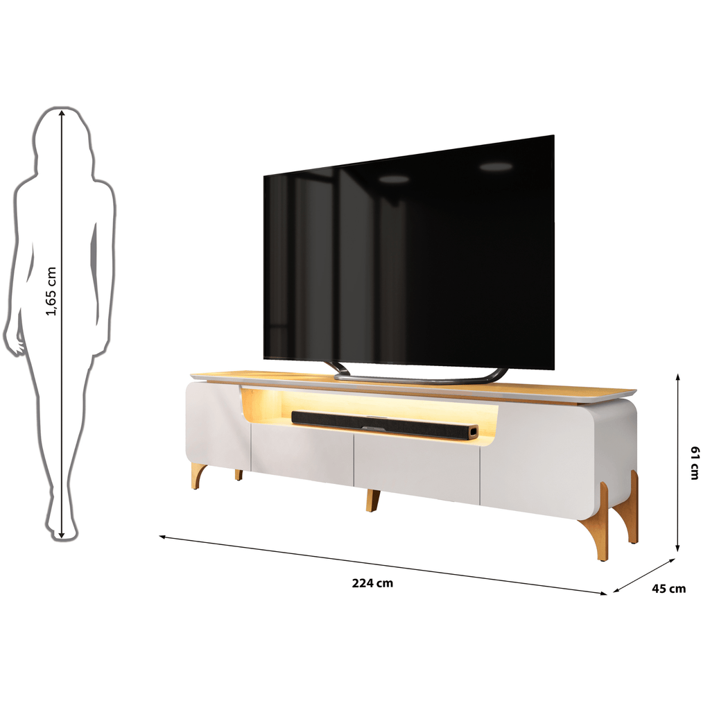 Rack Alicia para TV de até 75" DJ Móveis 224cm 100% MDF Bali e Cedro