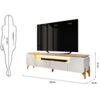Rack Alicia para TV de até 75" DJ Móveis 224cm 100% MDF Bali e Cedro