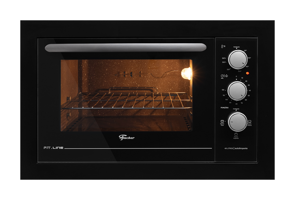 Forno de Embutir Elétrico Fischer 48L Fit Line Preto 220V
