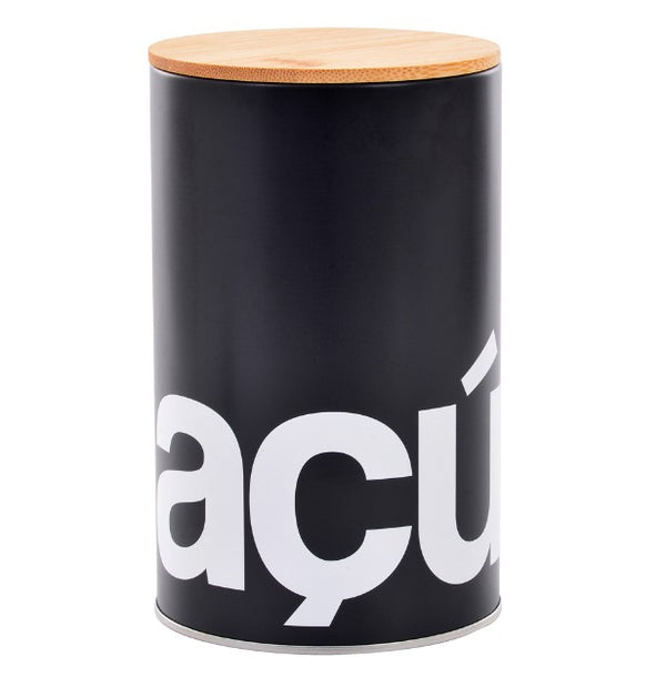 Lata de Açúcar de Metal Gusto 1500ml Preto