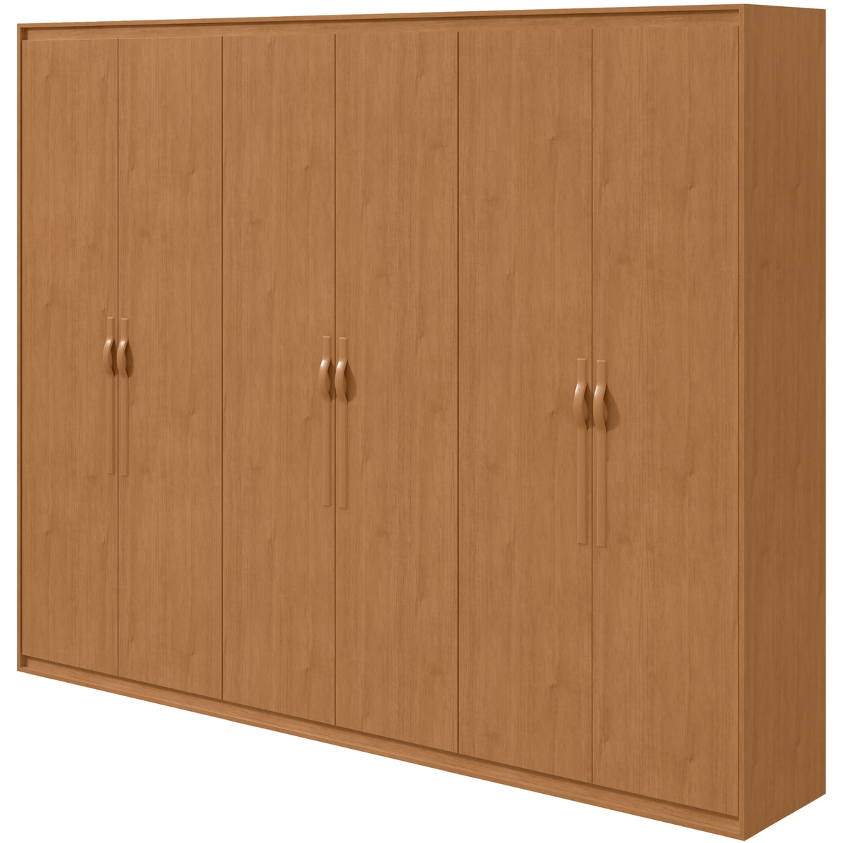Roupeiro Suavitá Lopas 270cm 100% MDF 6 Portas Amêndoa Clean