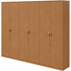 Roupeiro Suavitá Lopas 270cm 100% MDF 6 Portas Amêndoa Clean