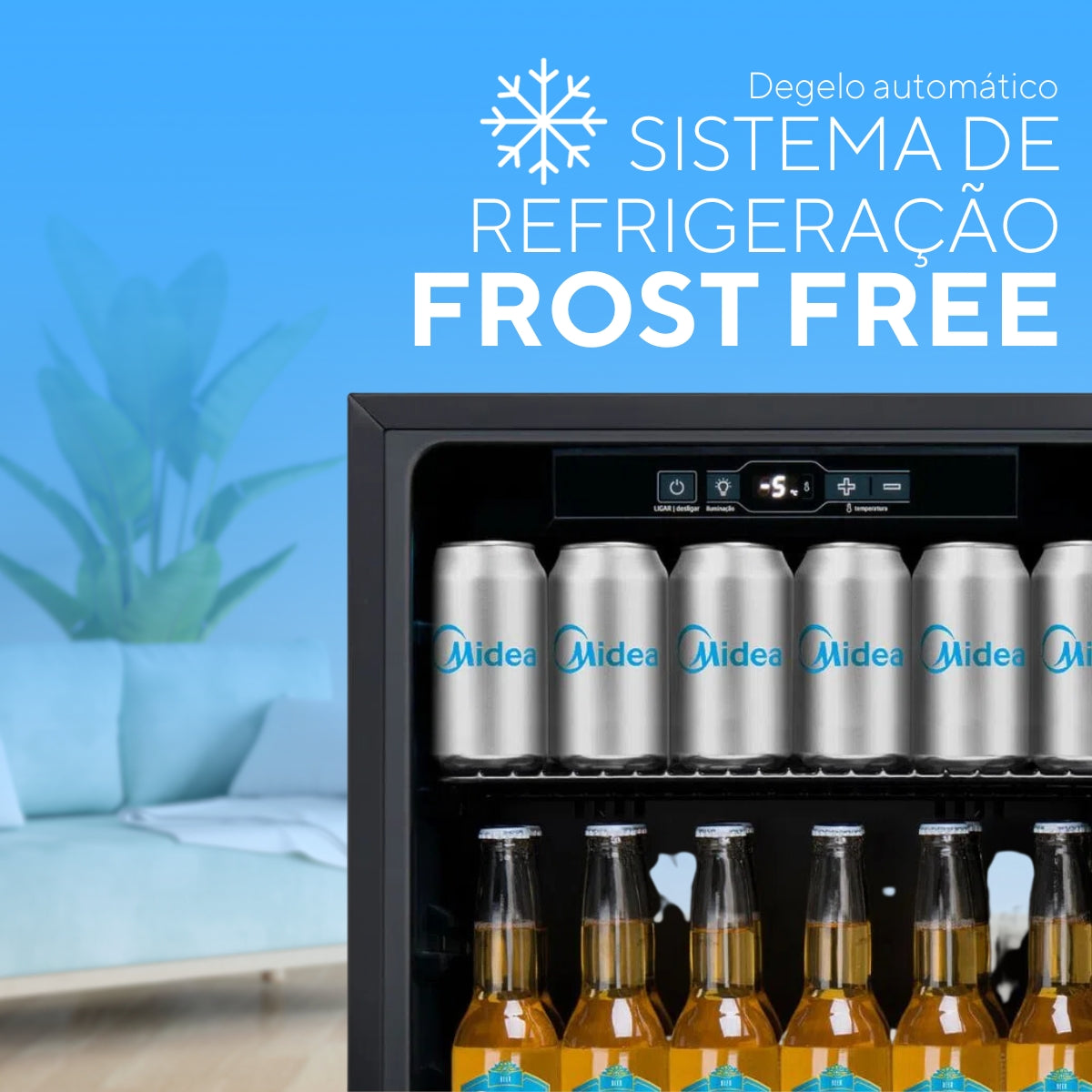 Cervejeira Flex Midea 96L BCA10P2 Frigobar ou Adega Preto 220V
