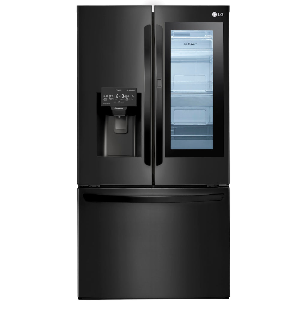 Refrigerador LG 660L 3 Portas French Door Inverse InstaView Inverter Água e Gelo na Porta Inox Black 220V