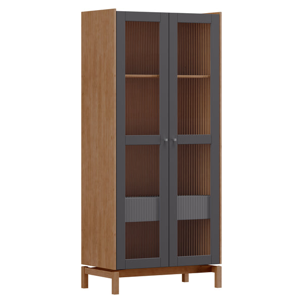 Cristaleira Barcelona Finestra 80cm 2 Portas Tauari/Concret