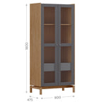 Cristaleira Barcelona Finestra 80cm 2 Portas Tauari/Concret