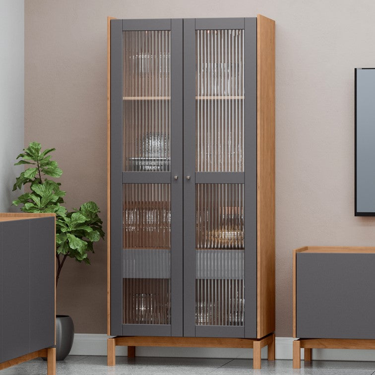 Cristaleira Barcelona Finestra 80cm 2 Portas Tauari/Concret