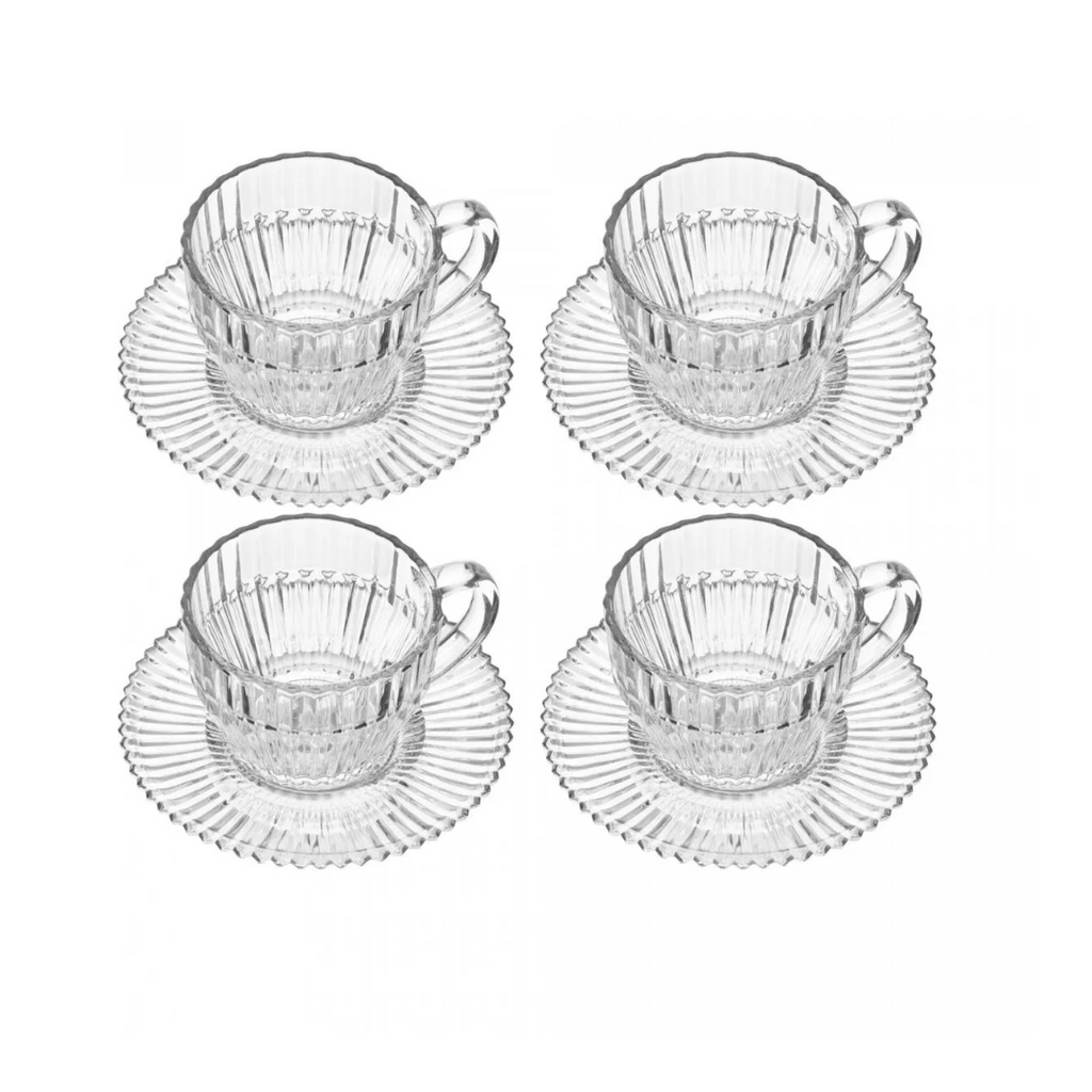 Conjunto 4 Xícaras de Chá com Pires Rojemac de Cristal Império