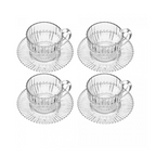 Conjunto 4 Xícaras de Chá com Pires Rojemac de Cristal Império