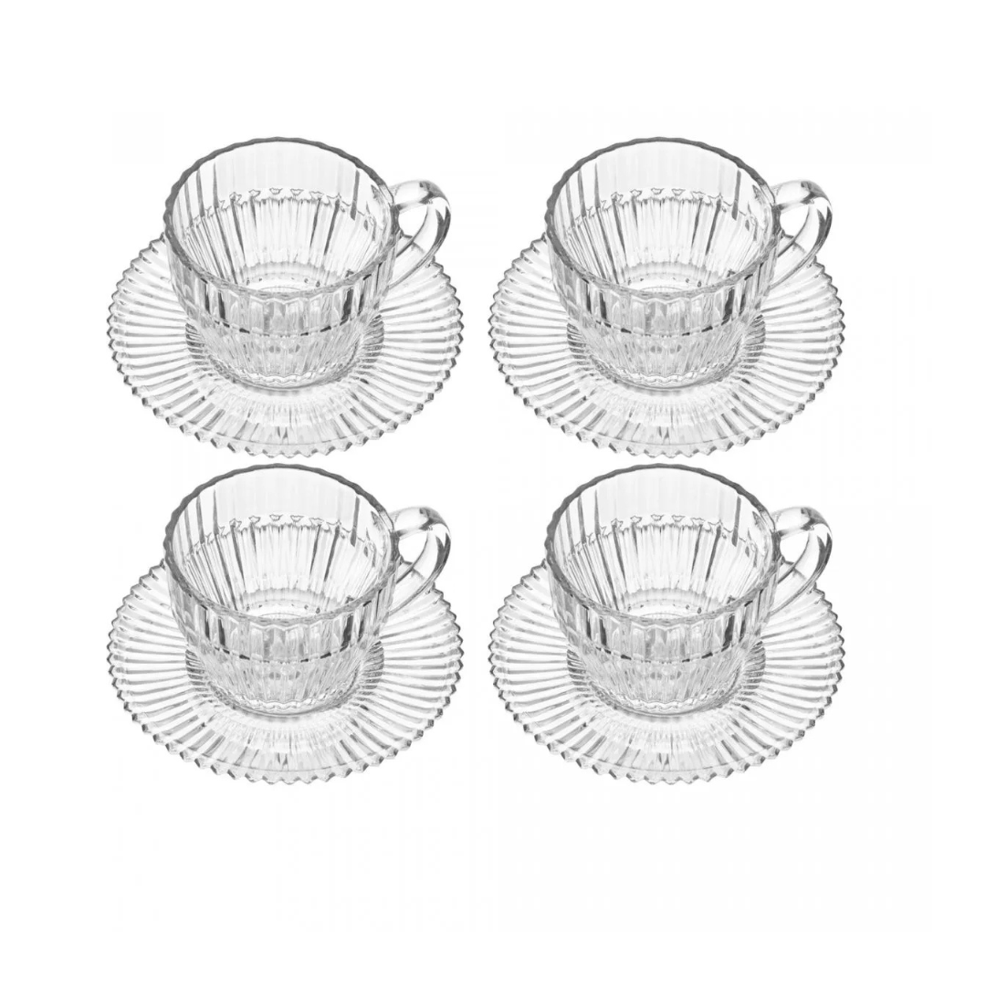 Conjunto 4 Xícaras de Chá com Pires Rojemac de Cristal Império