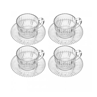 Conjunto 4 Xícaras de Chá com Pires Rojemac de Cristal Império