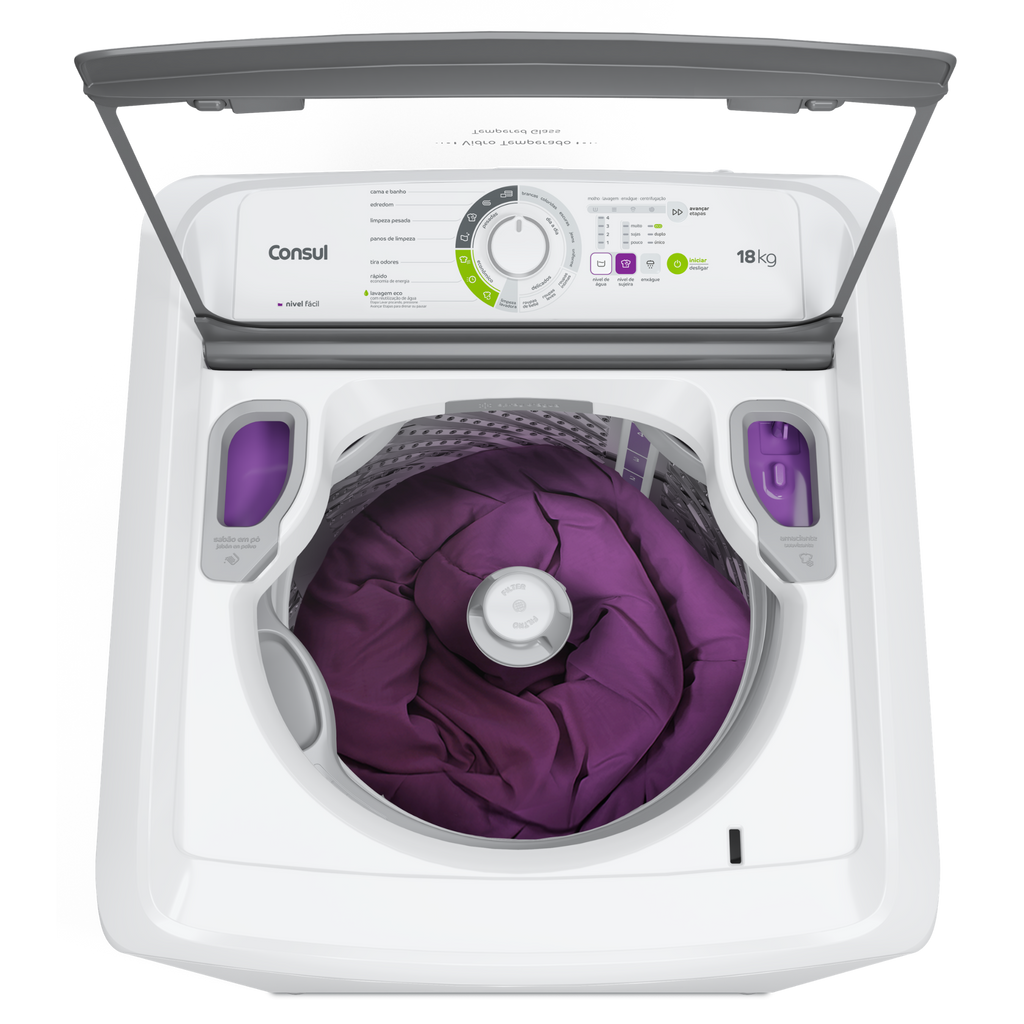 Lavadora de Roupas Consul 18Kg CWK18A Ciclo Edredom Branco 220V