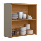 Armário Aéreo de Cozinha Allure Linea 100% MDF 2 Portas 80cm Jequitibá e Gris