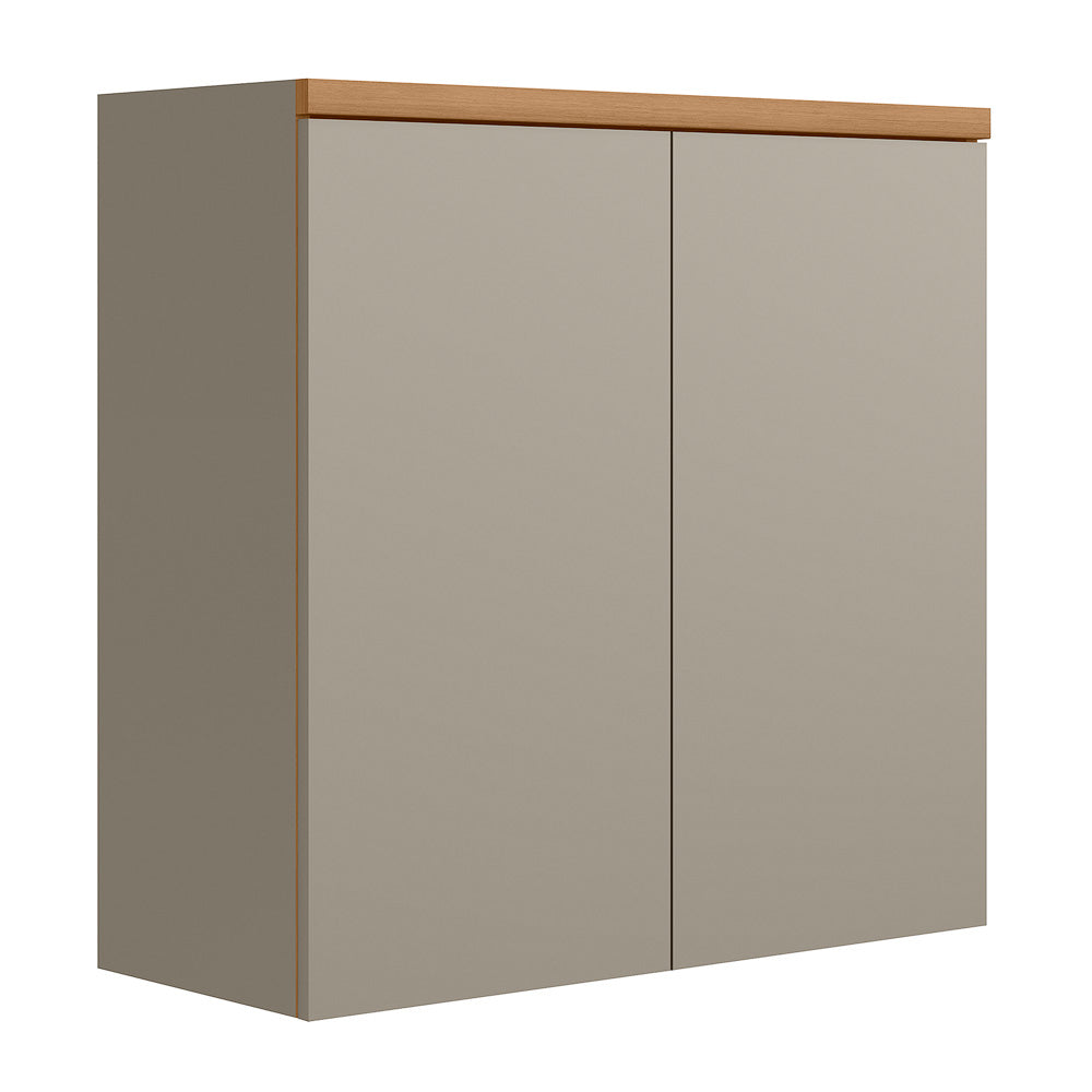 Armário Aéreo de Cozinha Allure Linea 100% MDF 2 Portas 80cm Jequitibá e Gris