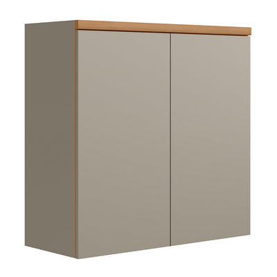 Armário Aéreo de Cozinha Allure Linea 100% MDF 2 Portas 80cm Jequitibá e Gris