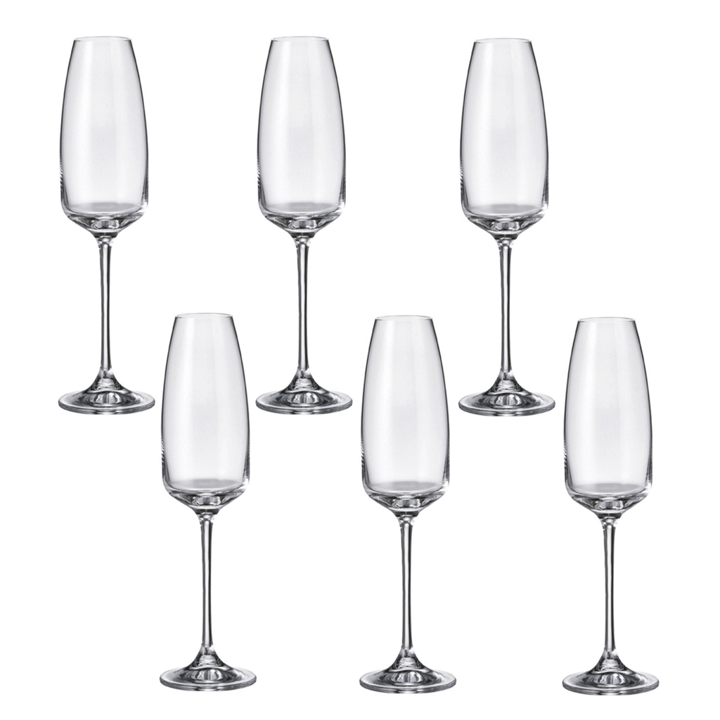 Jogo de 6 Taças para Champagne  em Cristal Dayhome Alizee  290ml