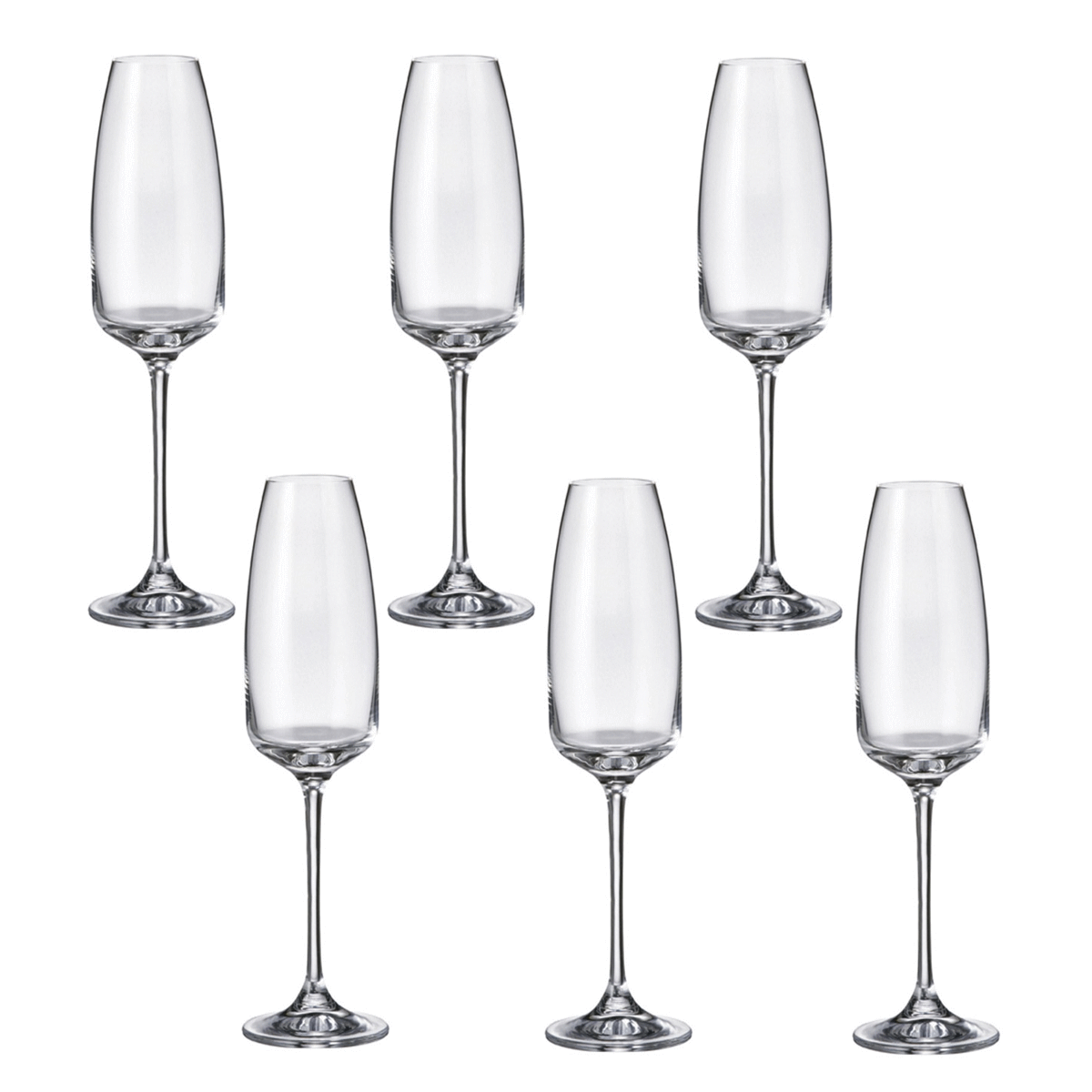 Jogo de 6 Taças para Champagne  em Cristal Dayhome Alizee  290ml