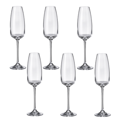 Jogo de 6 Taças para Champagne  em Cristal Dayhome Alizee  290ml