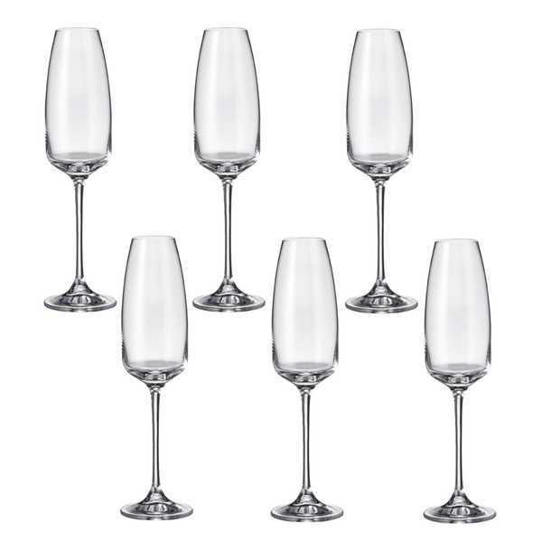 Jogo de 6 Taças para Champagne  em Cristal Dayhome Alizee  290ml