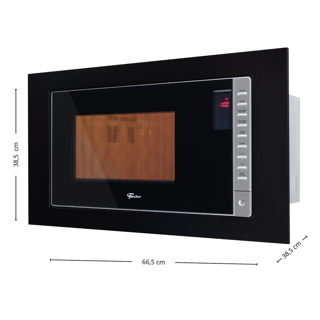 Kit Fischer de Embutir Forno Elétrico Infinity 78L com Air Fryer + Micro-ondas 25L Fit Line Preto 220V