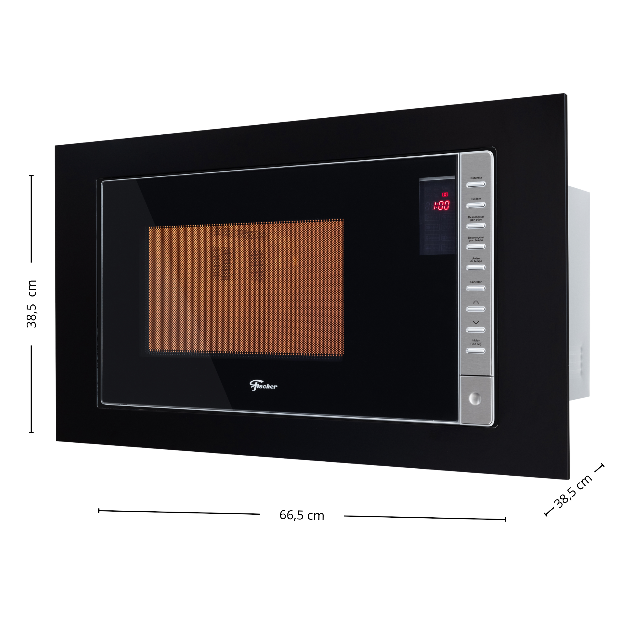Kit Fischer de Embutir Forno Elétrico Infinity 78L com Air Fryer + Micro-ondas 25L Fit Line Preto 220V