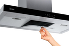 Coifa Midea 90cm de Parede Painel ProTouch com Vidro Preto RTA92 Inox/Preto 220V