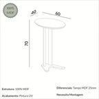 Mesa de Apoio Oval TB604 Dalla Costa Carvalho Rosé