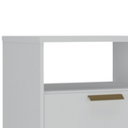 Mesa de Cabeceira Divino Mambel 100% MDF 2 Gavetas Branco