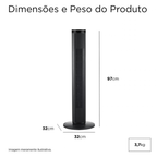Ventilador de Torre Digital Midea VTDP1 Preto 220V