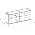 Balcão Buffet Évora Linea 160cm 4 Portas Jequitibá e Off White
