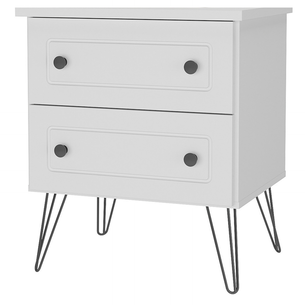 Mesa de Cabeceira Fort Mambel 100% MDF 2 Gavetas Branco