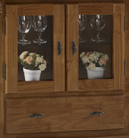 Cristaleira Baixa Rústica Linz 150x96cm 4 Portas 2 Gavetas 100% Madeira Maciça Imbuia