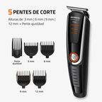 Aparador de Pelos BG-16 Mondial Super Groom 10 em 1 Preto e Laranja Bivolt