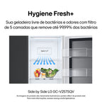 Refrigerador LG 647L Side By Side InstaView Inverter Black Inox 220V