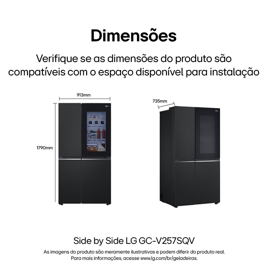 Refrigerador LG 647L Side By Side InstaView Inverter Black Inox 220V