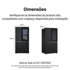 Refrigerador LG 647L Side By Side InstaView Inverter Black Inox 220V
