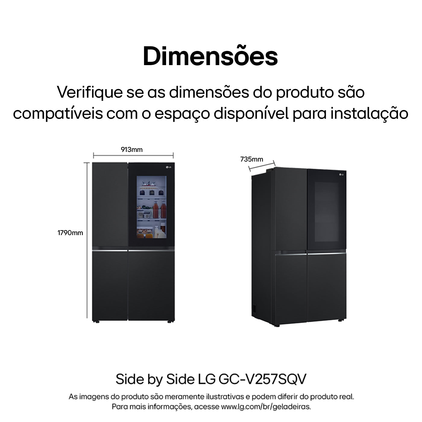 Refrigerador LG 647L Side By Side InstaView Inverter Black Inox 220V