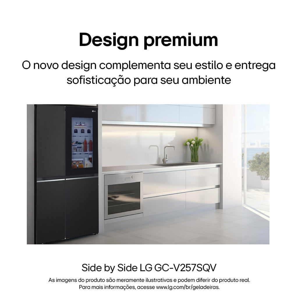 Refrigerador LG 647L Side By Side InstaView Inverter Black Inox 220V