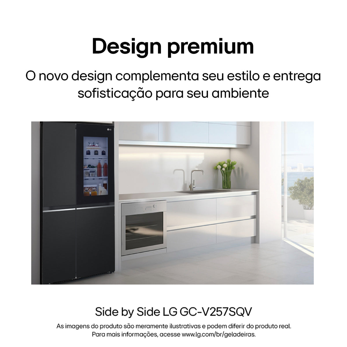 Refrigerador LG 647L Side By Side InstaView Inverter Black Inox 220V