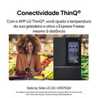 Refrigerador LG 647L Side By Side InstaView Inverter Black Inox 220V